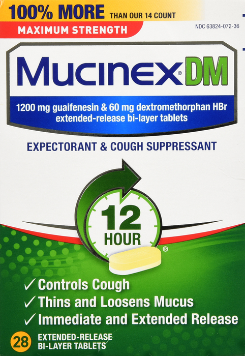 Mucinex DM Max Strength 1200mg Extended Release Tablets 28ct