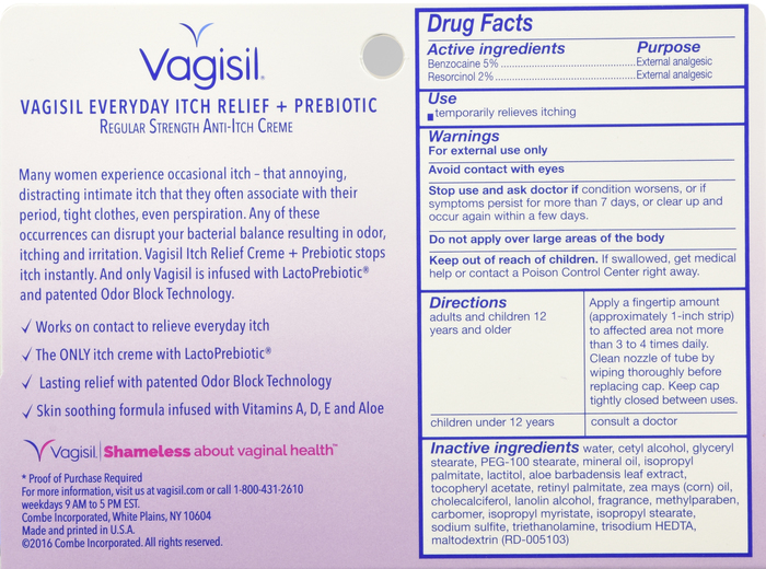 Vagisil Regular Strength Anti-Itch Vaginal Cream 1oz