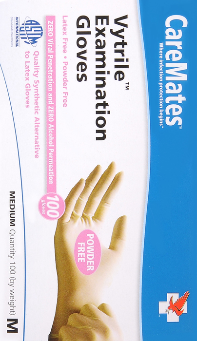 Gloves CareMates Vytrile Powder-Free M 100ct