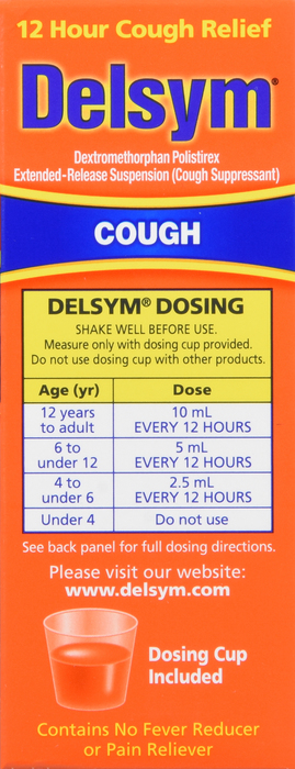 Delsym 12 Hour Cough Relief Orange Flavored Liquid 3oz