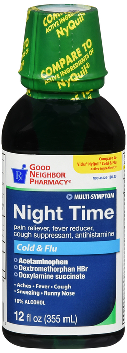 Good Neighbor Pharmacy Night Time Cold & Flu 6HR Liquid 12oz