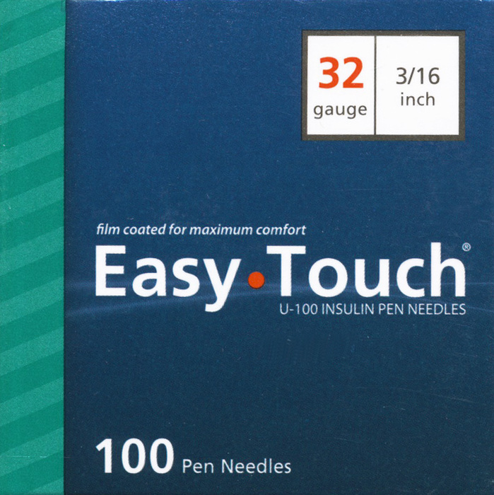 Easy Touch Pen Needles 32Gx3/16" 100ct