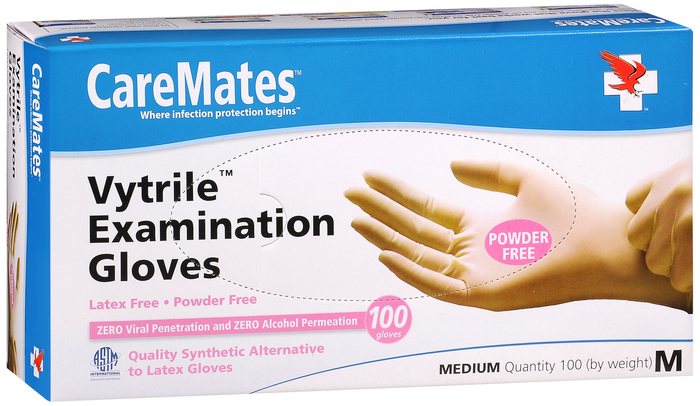 Gloves CareMates Vytrile Powder-Free M 100ct