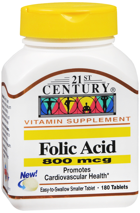 21st Century Folic Acid 800mg Tablets 180ct