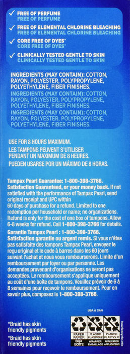 Tampax Pearl Super Plus Unscented Tampons 18ct