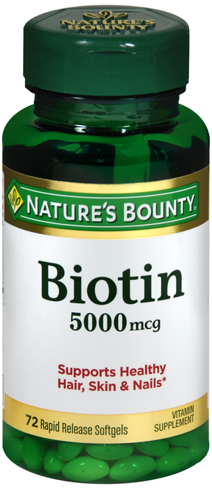 BIOTIN 5000 MCG SOFTGELS 72CT NAT BOUNTY