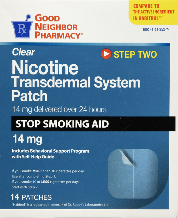 Good Neighbor Pharmacy Nicotine Clear Patch Step 2 14mg 14ct