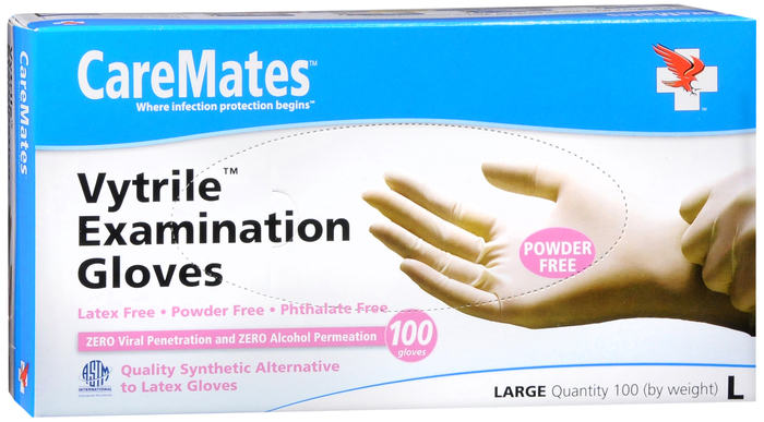 Gloves CareMates Vytrile Powder-Free L 100ct