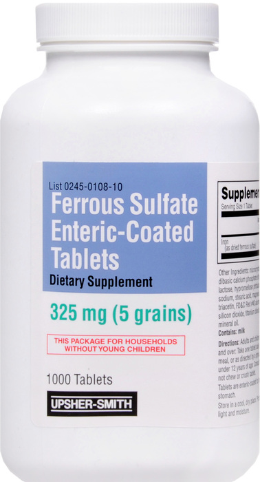 FERROUS SULFATE 325MG TAB 1000CT U-S