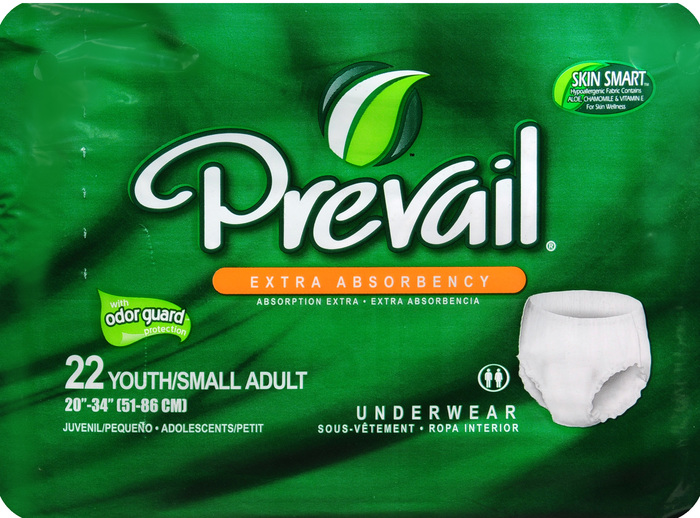 UNDERWEAR PREVAIL PROTECTIVE YOUTH SMALL U/G 4X22