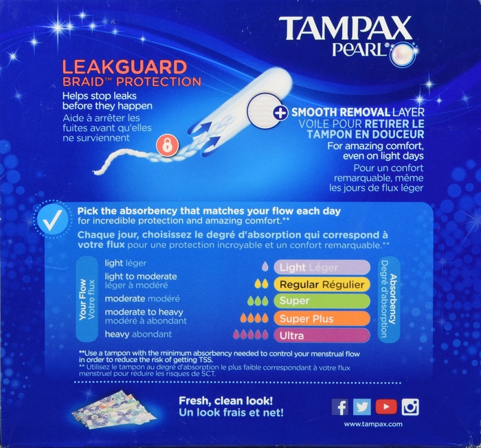 TAMPAX PEARL REGULAR UNSCENTED 36CT