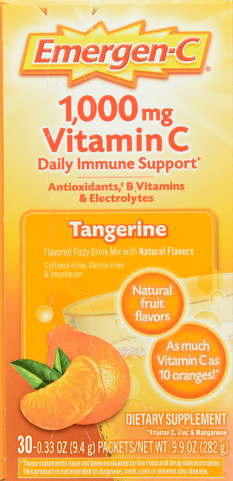 Emergen-C Vitamin C 1000mg Tangerine Packets 30ct