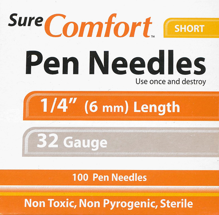 SureComfort Pen Needles 6mmx32g 100ct