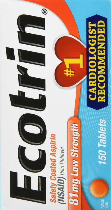 Ecotrin Low Strength Safety Coated Aspirin 81mg Tablets 150ct