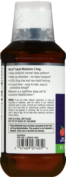 Natrol Melatonin 2.5mg Berry Liquid 90ct