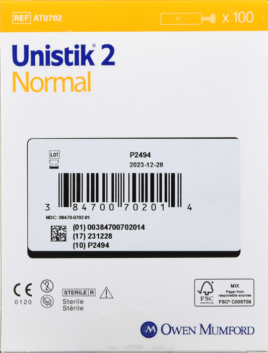 UNISTIK 2 LANCET 21G NORMAL 100CT