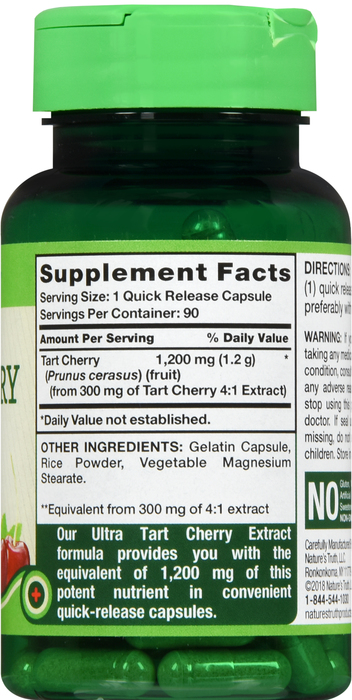 TART CHERRY 1200MG CAP 90CT NAT TRUTH