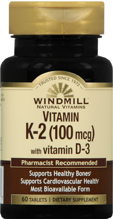 VITAMIN K2 100MCG W/D3 TAB 60CT WINDMILL