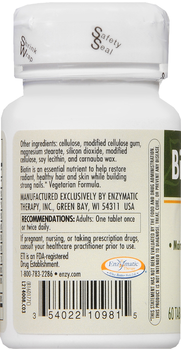 Nature's Way Biotin Forte 3mg w/Zinc Tablets 60ct