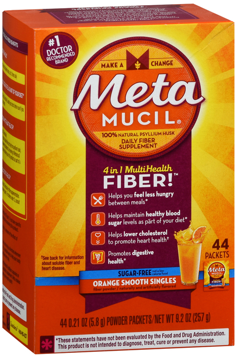 Metamucil 4-in-1 Fiber Sugar-Free Orange Packets 44ct