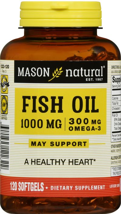 OMEGA3 FISH OIL 1000MG SFTGL 120CT MASON