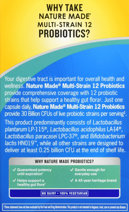 Nature Made Digestive Probiotics Ultra Strength 12 Strain Capsules 25ct