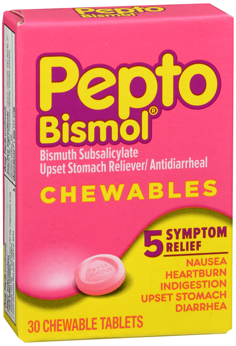 Pepto Bismol 5 Symptom Stomach Relief Original Chewable Tablets 30ct