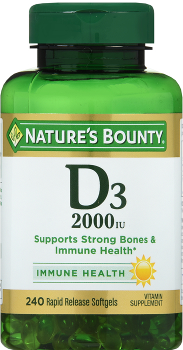 Nature's Bounty Vitamin D3 2000IU Softgels 240ct