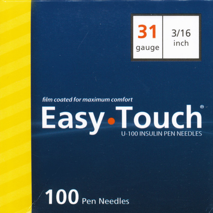 Easy Touch Pen Needles 31Gx3/16in 100ct