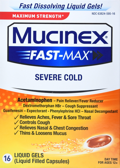 Mucinex Fast Max Severe Cold Liquid Gel 16ct