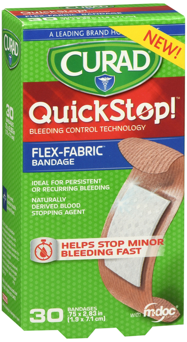 Curad QuickStop! Bleeding Control Bandages .75x2.83 30ct