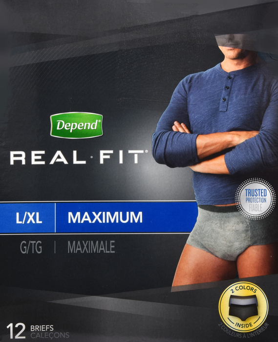 Depend Real-Fit Underwear That Protects Maximum Absorbency Large/XL 12ct