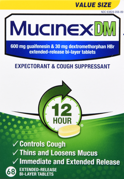 MUCINEX DM EXTENDED RELEASE TAB 68CT