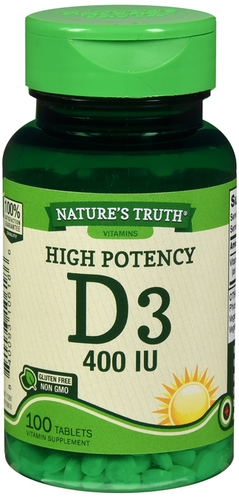 VIT D3 400IU HI POT TABS 100CT NAT TRUTH