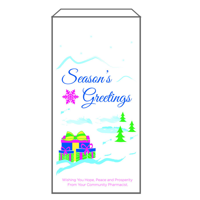 Bag Rx Seasons Greetings 5x2x10 500ct