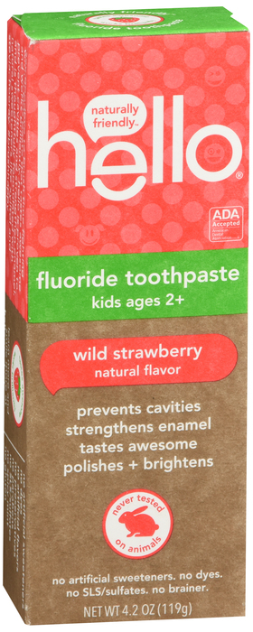 Hello Kids Natural Wild Strawberry Fluoride Toothpaste 4.2oz