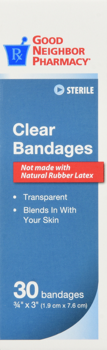 Good Neighbor Pharmacy Clear Bandages Â¾ x 3 inch 30ct