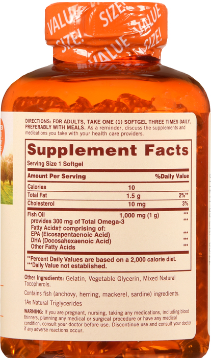 Sundown Fish Oil 1000mg Softgels 200ct