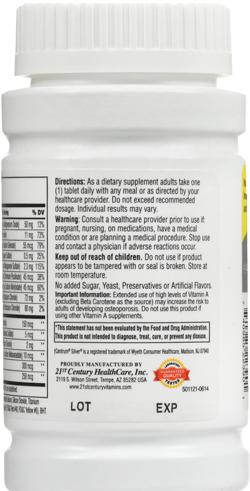 21st Century Sentry Senior Multivitamin & Mineral Tablets 125ct