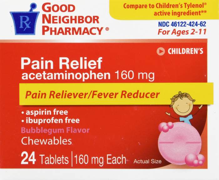 Good Neighbor Pharmacy Children's Pain Relief 160mg Chewable Tablets 24ct