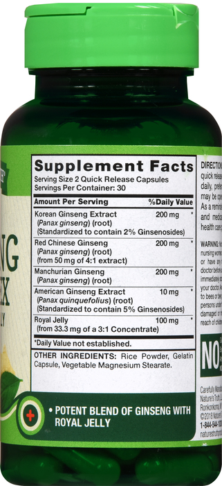 GINSENG COMPLEX CAP 60CT NAT TRUTH