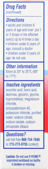 Visine Red Eye Hydrating Comfort Lubricating Eye Drops 0.5oz