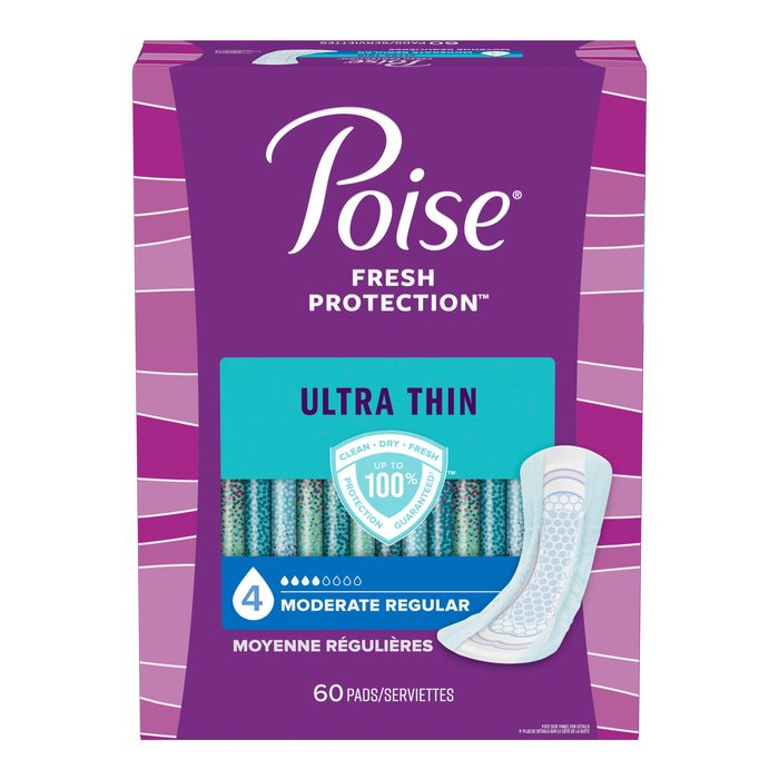 POISE ULTRA THIN MODERATE PAD 3X60CT