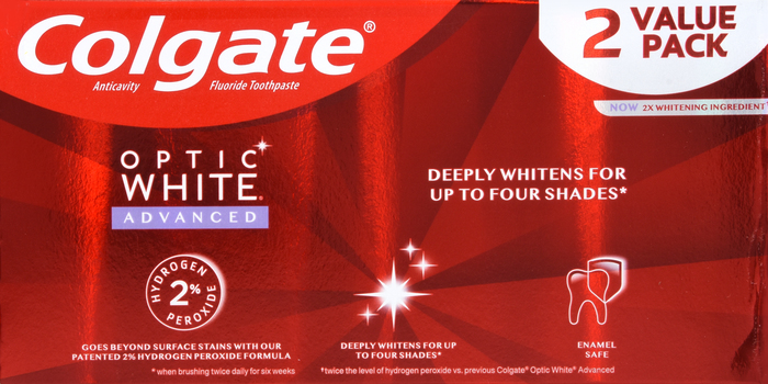 COLGATE OPTIC WHIT T/P MINT 2X4.5OZ TWN