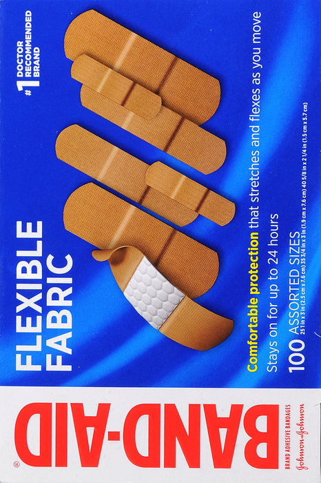 BAND-AID Flexible Fabric Adhesive Bandages, Assorted Sizes 100ct