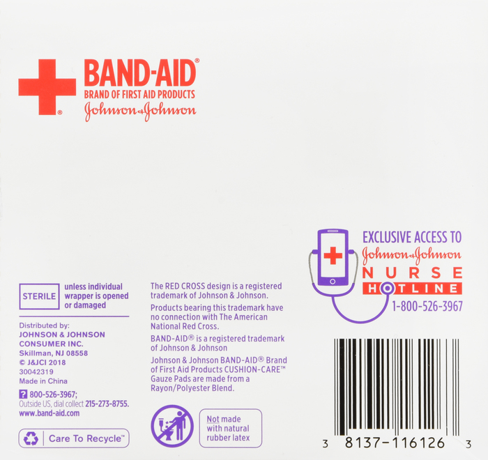 BAND-AID Cushion Care Gauze Pads Medium 25ct