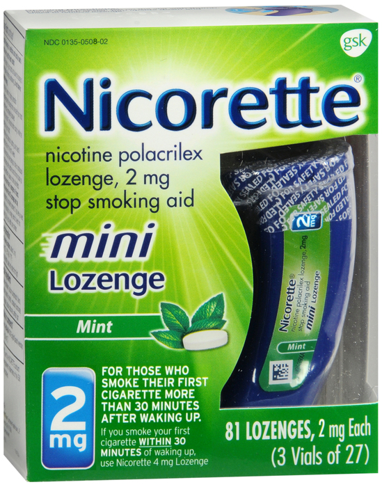 Nicorette Stop Smoking Aid 2mg Mint Mini Nicotine Lozenges 81ct