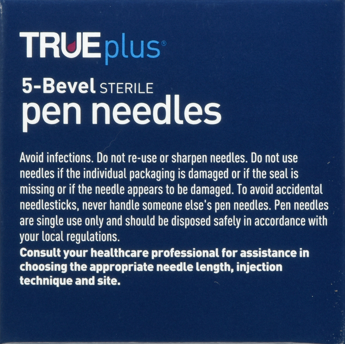 TRUEplus 5-Bevel Pen Needles 29Gx12.7mm 100ct