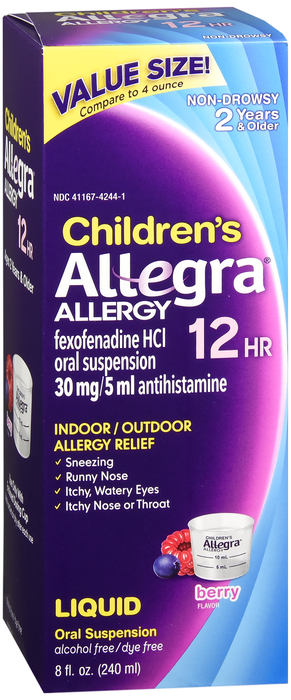 Children’s Allegra 12HR Allergy 30mg Liquid Berry 8oz