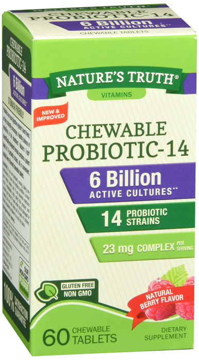 PROBIOTIC 6 BILLION CHW 60CT NAT TRUTH